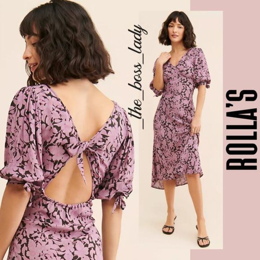 Free People x Rolla's dress midi cutout floral spring summer boho XS